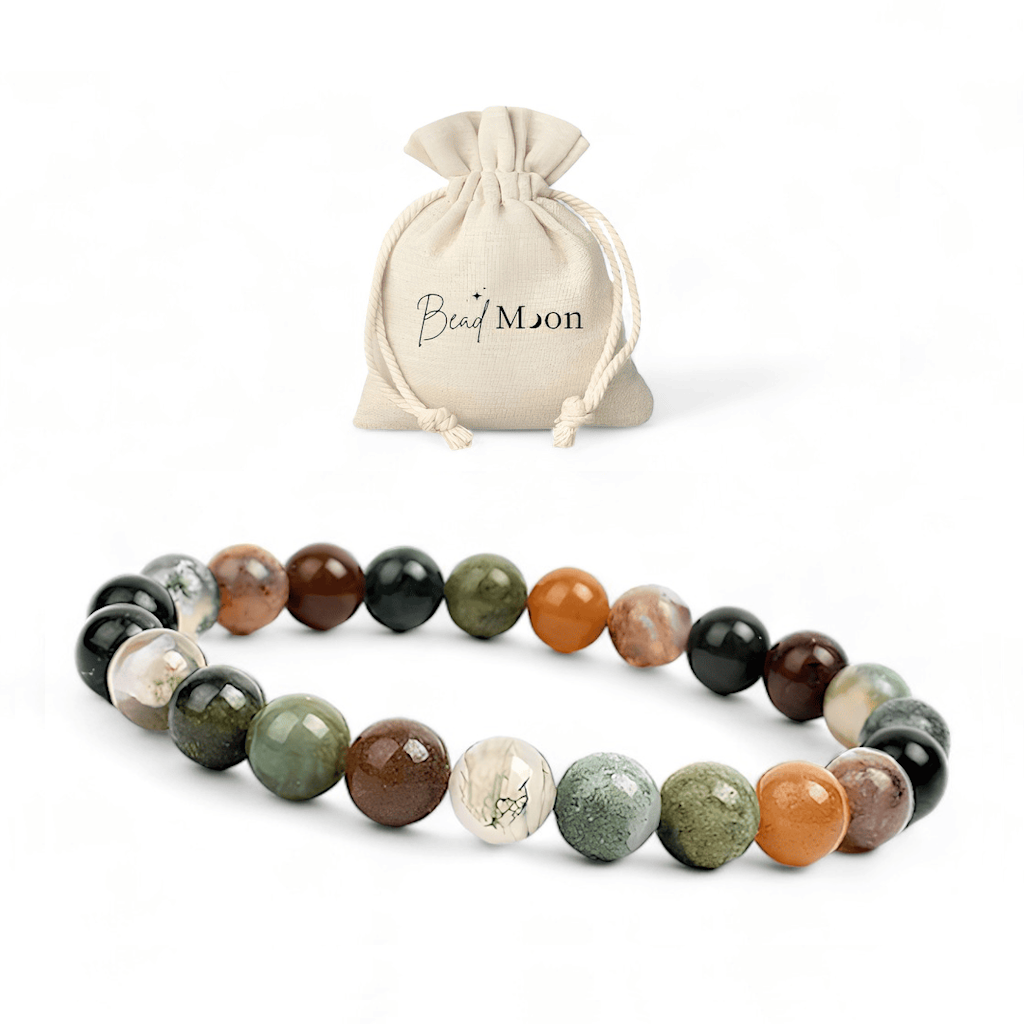 Bracelet en Agate Indienne – Bijou anti-dépression et anti-tristesse, pierre naturelle stabilisant les émotions pour un bien-être quotidien.