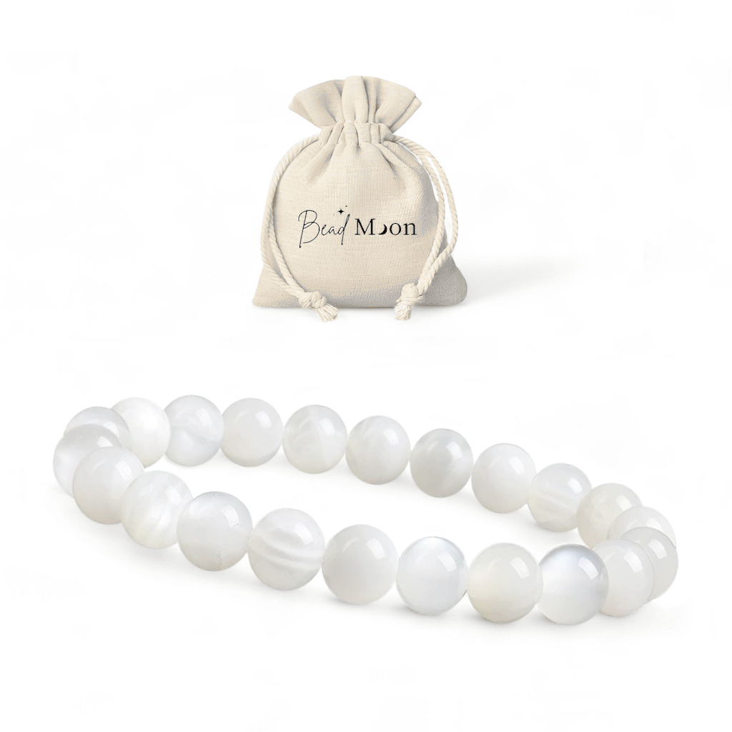 Bracelet en Pierre de Lune – Bijou pour renforcer la féminité et l’intuition, pierre naturelle favorisant l’équilibre émotionnel.