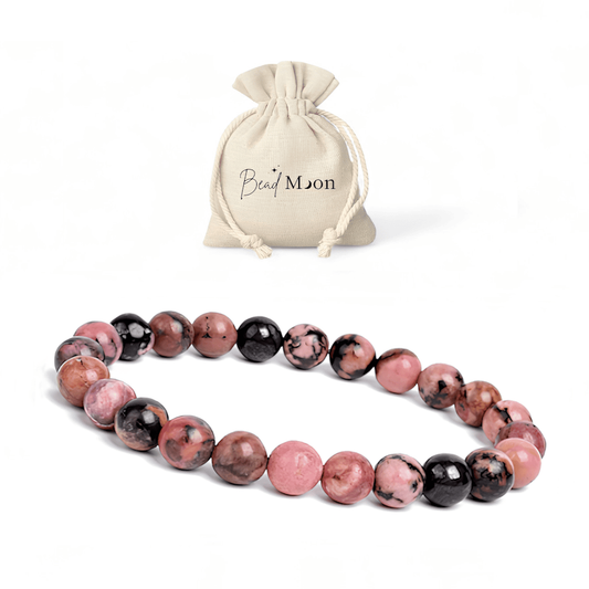 Bracelet en Rhodonite – Bijou pour renforcer la confiance en soi, pierre naturelle favorisant l’estime de soi et l’équilibre émotionnel.